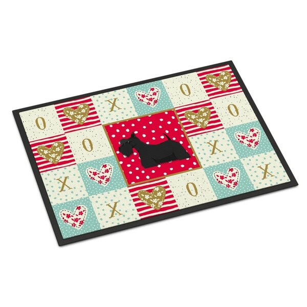 Carolines Treasures 18 x 27 in. Scottish Terrier Love Indoor or Outdoor Mat CK5950MAT - main